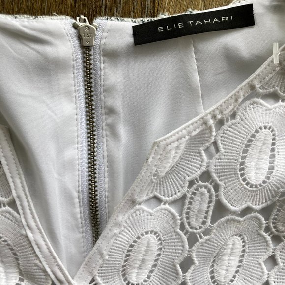 Elie Tahari Anya Mixed Media Spring Summer Business Sheath Size 8 Dress - Picture 5 of 10